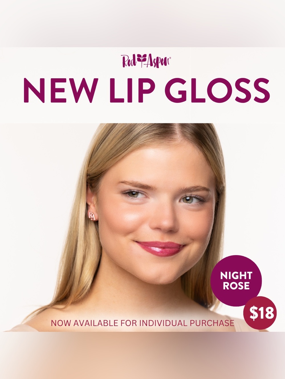 Red Aspen Night Rose Lip Gloss — Women's Pink Shine